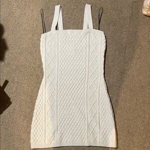 H&M Cream Cable Knit Mini Dress